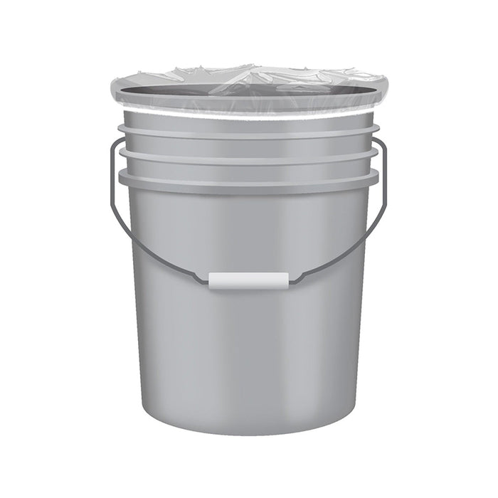 Case of 100 - 5 Gallon Elastic Drum Covers Clear 4 MIL