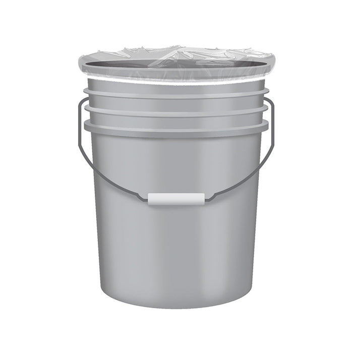 Case of 100 - 5 Gallon Elastic Drum Covers Clear  4 MIL