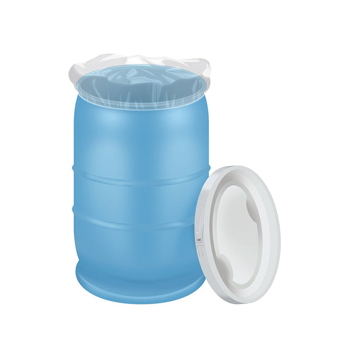 Case of 100 - 30 Gallon Elastic Drum Covers Clear 4 MIL